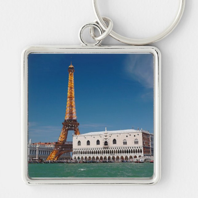 2 for 1 Venice and Paris - Mixed up World Keychain (Front)