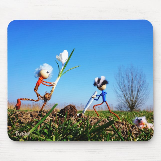 2 Fubby's planting a sphere of crockery. Mouse Pad (Front)