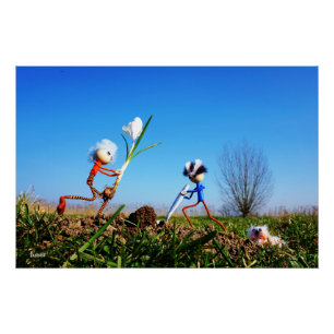 2 Fubby's planting a sphere of crockery. Poster