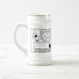 2 Fun Optician Themed Cartoons to Personalise. Beer Stein