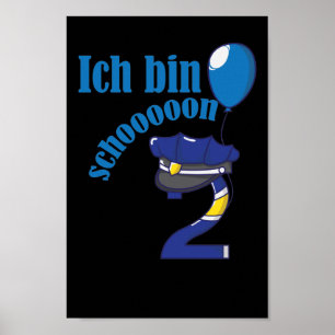 2. Geburtstag Patrol Jungs Kinder Polizei Paw Poster