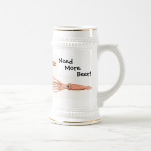 2 Giant Squids Reaching Beer Stein