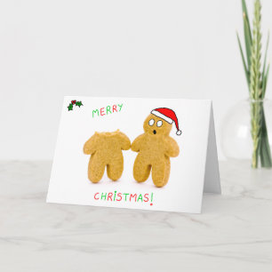 2 gingerbread men character funny christmas card