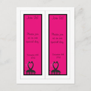 2 Giraffe Heart Save the Date Bookmarks Announcement Postcard