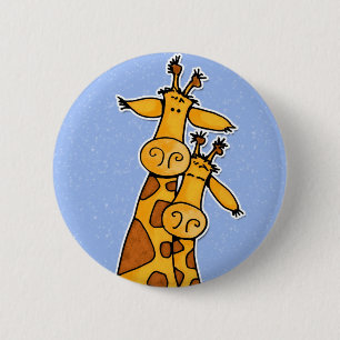 2 giraffes inch round button