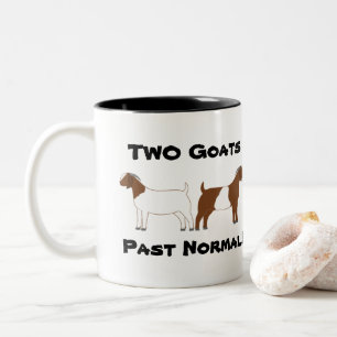 2 Goats Past Normal! - Boer Meat Goats Two-Tone Coffee Mug