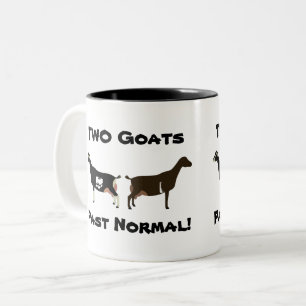 2 Goats Past Normal! - LaMancha Dairy Goats Two-Tone Coffee Mug