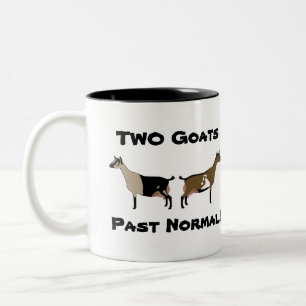 2 Goats Past Normal! - Nigerian Dwarf Goats Two-Tone Coffee Mug