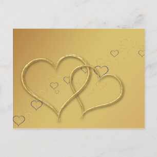 2 Golden Hearts - Postcard
