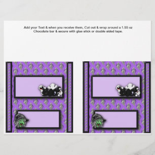2 Halloween Custom Hersheys Candy Bar Wrappers