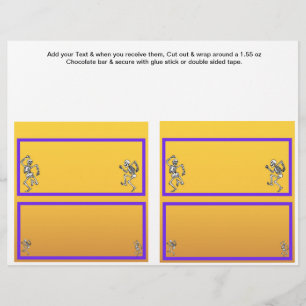 2 Halloween Custom Hersheys Candy Bar Wrappers