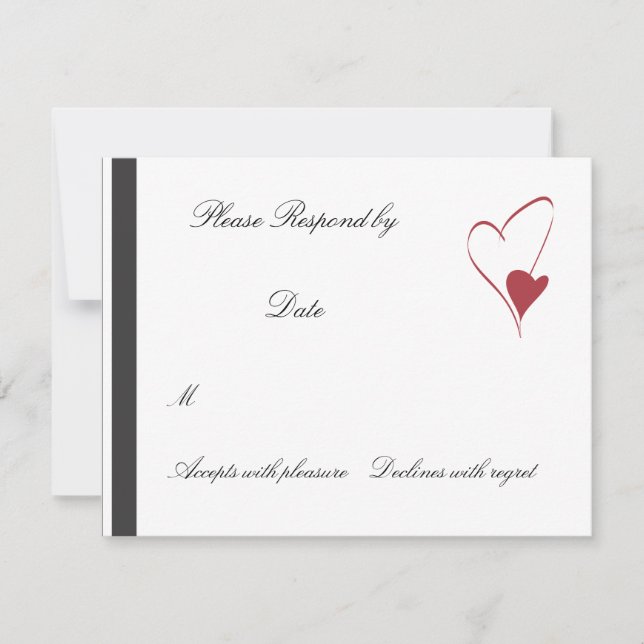 2 Hearts Collide matching wedding rsvp (Front)