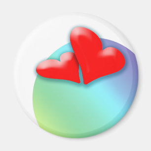 2 Hearts dancing for Valentine's Day Round Magnet