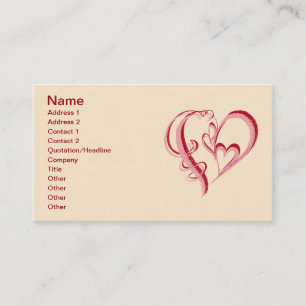 2 HEARTS IN 1 BUSINESS CARD