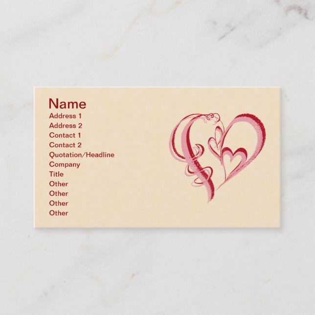2 HEARTS IN 1 BUSINESS CARD (Front)