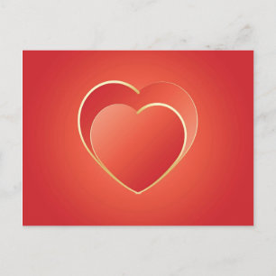 2 hearts postcard