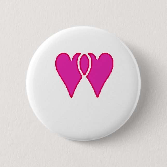 2 Hearts Together Love RB Template Inch Round Button (Front)