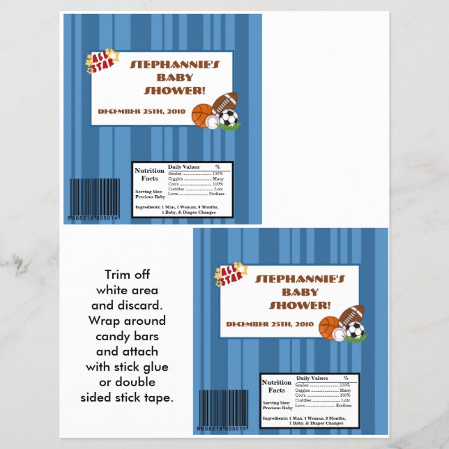 2 Hershey's Large Bar Wrapper All-Star Blue (Front)