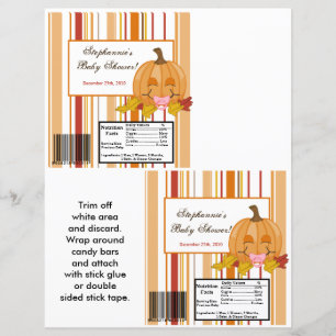 2 Hershey's Large Bar Wrapper Autumn Fall Pumpkin