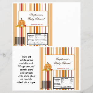 2 Hershey's Large Bar Wrapper Autumn Fall Pumpkin