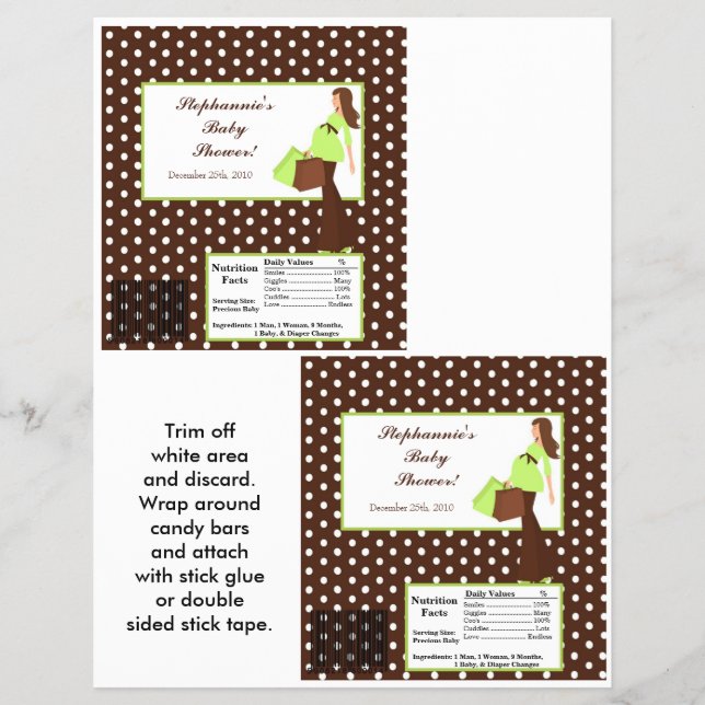 2 Hershey's Large Bar Wrapper G Mod Mom Polka D (Front)