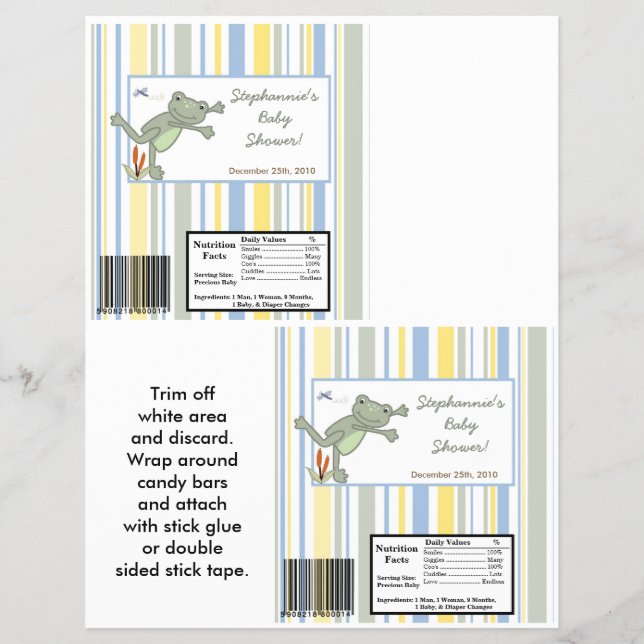 2 Hershey's Large Bar Wrapper Leap Frog Turtle Bee (Front)