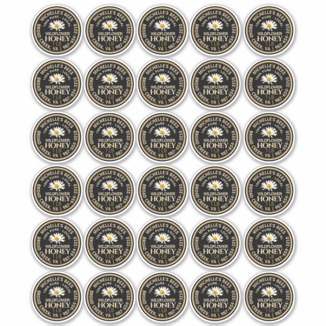 2" Honey Standard Mason Jar Canning Lid with Daisy (Front)