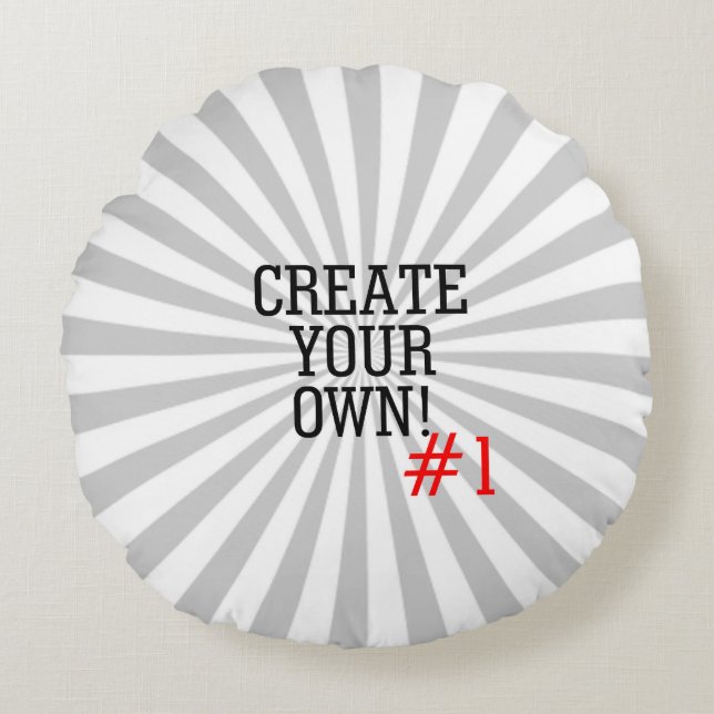 2 images Easily Create Your Own in two steps Round Pillow (Front)