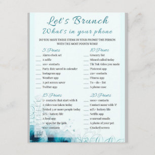 2 in 1 Bridal Brunch Shower Game Enclosure Card
