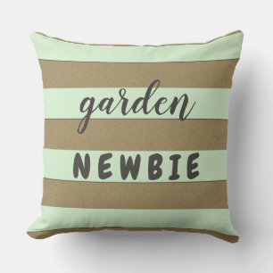 2 in 1 Pastel Green Stripes Custom Colour and Text Outdoor Pillow