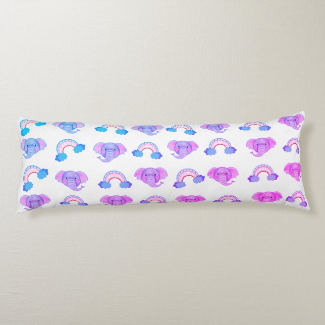 2 In 1 Rainbows & Elephant Heads Body Pillow (Back)