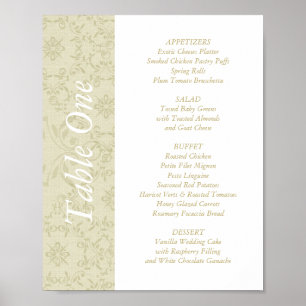 2-in-1 Wedding Reception Table Toppers & Menus Poster