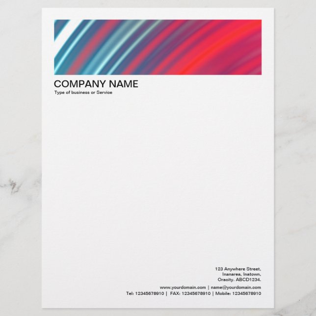 2 in Header 1/2 Inch Border - Abstract Rotation 01 Letterhead (Front)