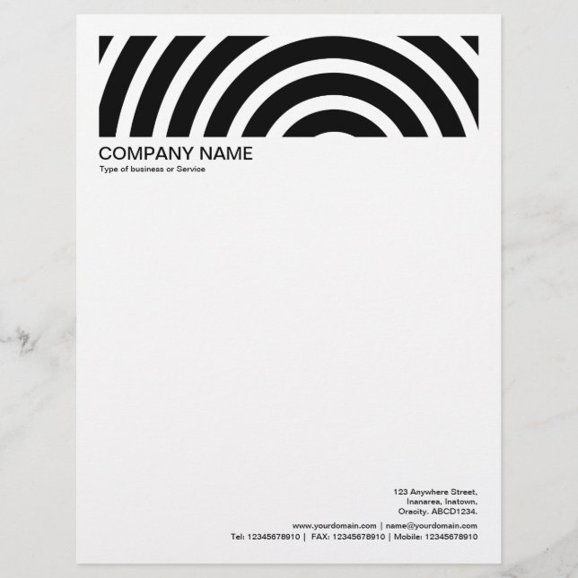 2 in Header 1/2 Inch Border - Black Spiral Letterhead (Front)