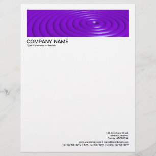 2 in Header 1/2 Inch Border - Concentric Rings Let Letterhead