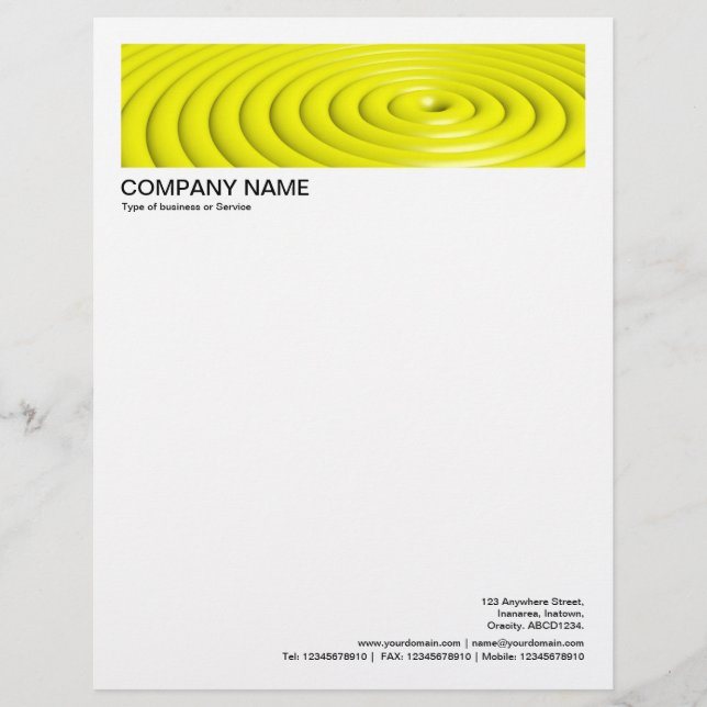 2 in Header 1/2 Inch Border - Concentric Rings Let Letterhead (Front)