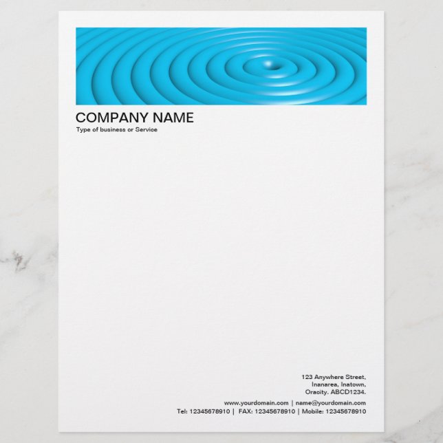 2 in Header 1/2 Inch Border - Concentric Rings Letterhead (Front)