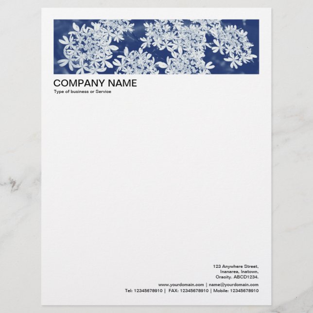2 in Header 1/2 Inch Border - Cow Parsley Letterhead (Front)