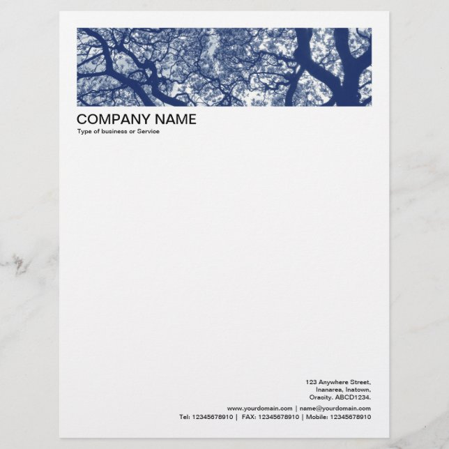 2 in Header 1/2 Inch Border - Magnolia Trees Letterhead (Front)