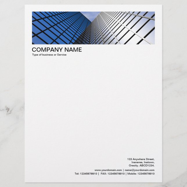 2 in Header 1/2 Inch Border - Mirror Glass Letterhead (Front)