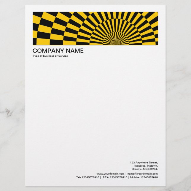 2 in Header 1/2 Inch Border - Op-Art 01 Letterhead (Front)