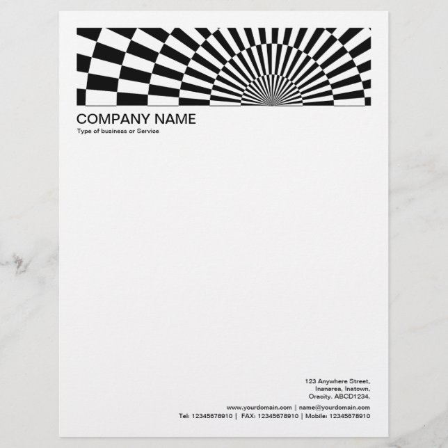 2 in Header 1/2 Inch Border - Op-Art 02 Letterhead (Front)