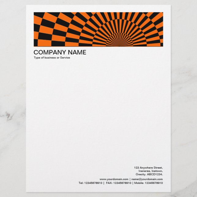 2 in Header 1/2 Inch Border - Op-Art 05 Letterhead (Front)