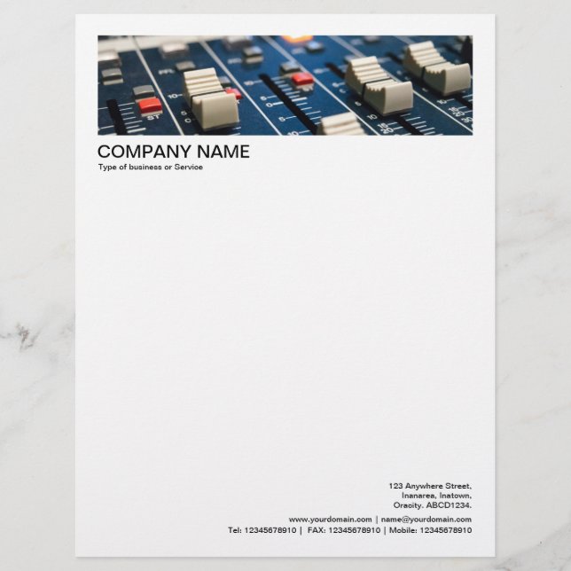 2 in Header 1/2 Inch Border - Sound Faders Letterhead (Front)