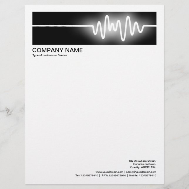 2 in Header 1/2 Inch Border - Sound Wave 02 Letterhead (Front)