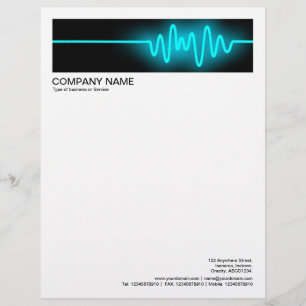 2 in Header 1/2 Inch Border - Sound Wave 03 Letterhead