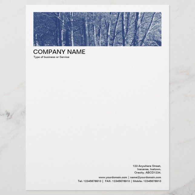 2 in Header 1/2 Inch Border - Trees Letterhead (Front)