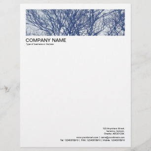 2 in Header 1/2 Inch Border - Winter Trees Letterhead