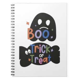 2 In One Halloween Stickers Boo and Trick or Treat Notebook