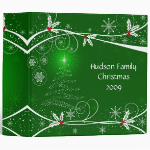 2 in. Snowflakes Holly Tree Photo Album Binder
